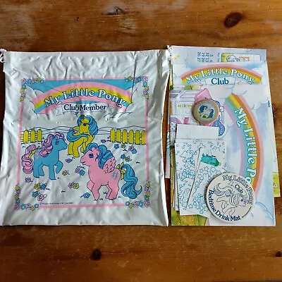 Buy My Little Pony Rare UK Club Member Pack Badge Newsletter Vinyl Bag MLP 61 1986 • 12£