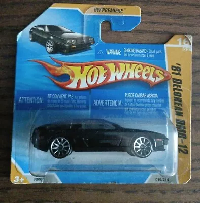 Buy HOT WHEELS 016/214 - 2010 HW Premiere 16/52- 81 Delorean DMC-12 In Black • 10.99£