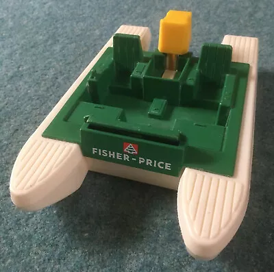 Buy Vintage 1973 Fisher Price - Adventure Series Green Pontoon Boat & Motor FREE P+P • 9.99£