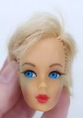 Buy Vintage 1960s Mattel Hair Fair Barbie Head Only Blonde Real Eyelashes • 34.97£