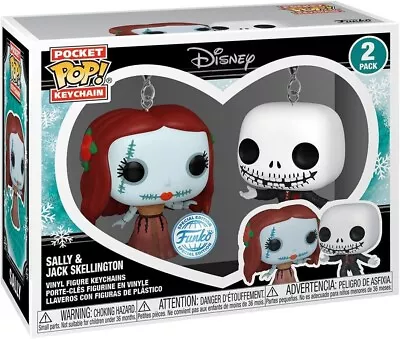 Buy Nightmare Before Christmas  Jack Skellington & Sally  2  Pocket Pop Keychain 2pk • 14.95£