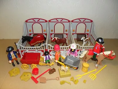Buy PLAYMOBIL HORSE STABLES FARM SET (Animals,Children,People,Stalls,Accessories) • 10.99£