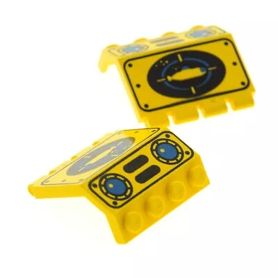 Buy 2x LEGO Panels 2x4x3 Yellow Hinge Door Door Printed Aquanauts 2582px2 • 1.20£