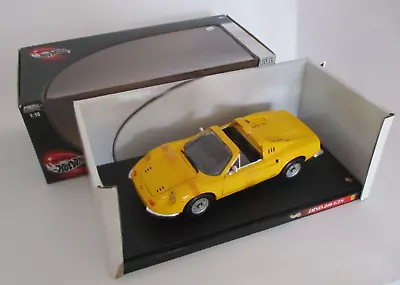 Buy Ta962 Mattel 1/18 Ferrari Dino 246 Gts 3/4 1960-1969 Hot Wheels Ref 23920 Yellow • 101.16£