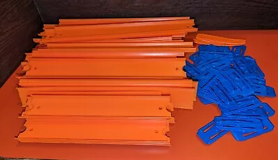 Buy Lot Of 44 Hot Wheels Orange Track Pieces 9  & 12  & 34 Connectors, 41+ Ft Total • 29.73£