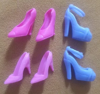 Buy Barbie Doll Bundle Of 3 Pairs Of Shoes Pink Heels Purple Wedge Model Muse Strap  • 5£