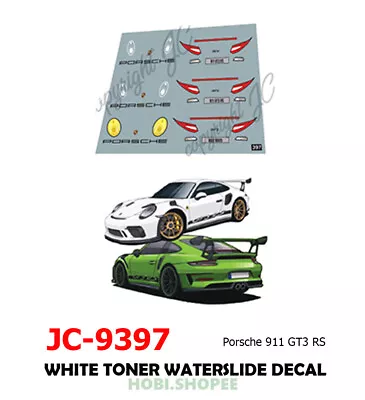 Buy JC-9397 White Toner Waterslide Decals # Porsche 911 GT3 RS - 1:64 Hot Wheels • 3.71£