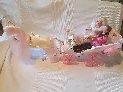 Buy Vintage 90's Crystal Barbie,Ken,Horse&Carriage • 149.99£