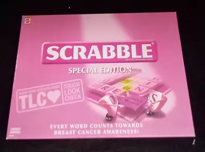 Buy Mattel Games Scrabble Special Edition Breast Cancer Pink Version Boxed Complete • 4.99£