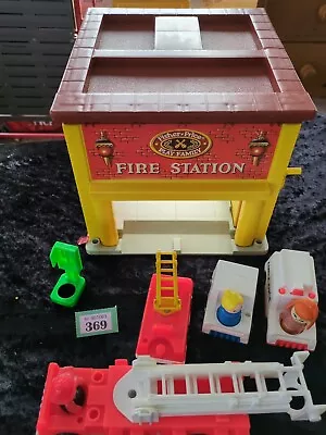 Buy Vintage Fisher-Price Play Little People Fire Station,Engine, Ambulance Set  • 24.25£