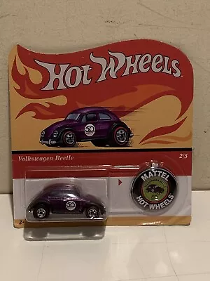 Buy Hot Wheels 50th Anniversary 2/5 Red Line Replica VW Beetle & Collectors Button • 14£