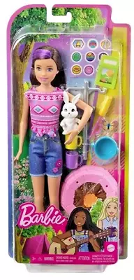 Buy Barbie Camping Skipper & Bunnies, Butterfly And Camping Accessories + Sticker • 20.23£