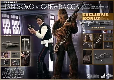 Buy Hot Toys Star Wars EP4 ANH Han Solo & Chewbacca 1/6 Scale Figure Set UK Seller • 999£