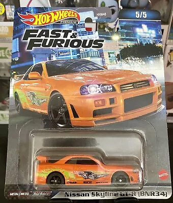 Buy Hotwheels Premium Nissan Skyline GTR R34 Orange Fast And Furious. • 24.99£