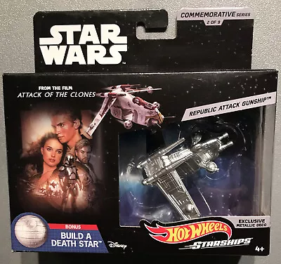 Buy 2018 -Hot Wheels - Star Wars ⭐️Commemorative⭐️Republic Attack Gunship Starship⭐️ • 24.95£