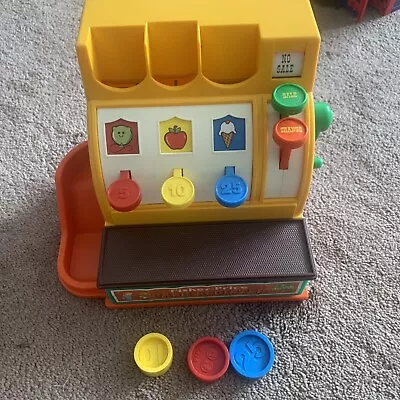 Buy Vintage Fisher Price Cash Register Toy With Some Coins 1974 • 11.99£