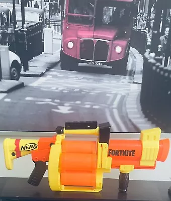 Buy Fortnite NERF GL Rocket Firing Blaster 6 Rocket Drum Pump To Fire Without Rocket • 13£