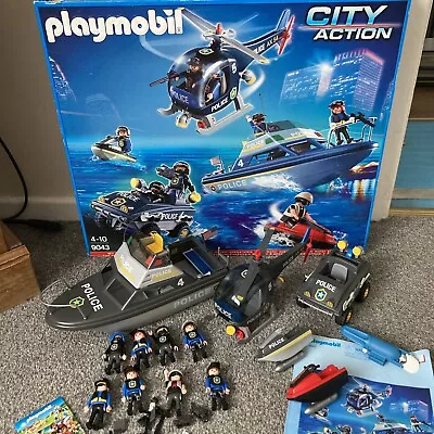 Buy PLAYMOBIL 9043 City Action Play Set - Police Boat Helicopter & Figures Boxed • 49.99£