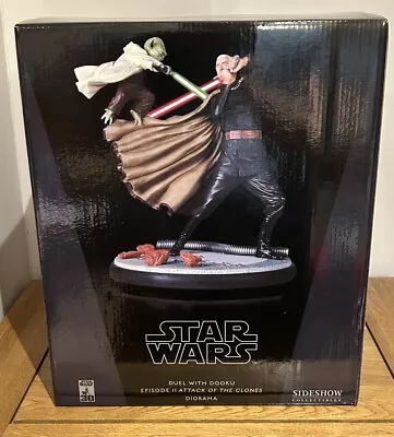 Buy Star Wars Sideshow Collectibles Yoda Vs Count Dooku Diorama Boxed NEW OPEN BOX • 369.95£