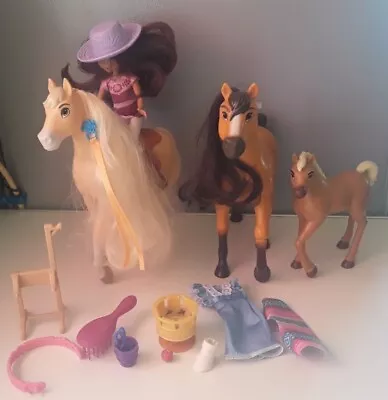 Buy Spirit Horse Foal Lucky And Accessories Plus Barbie Horse With Saddle • 12£