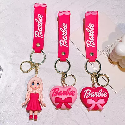 Buy Pink Barbie Keychain Bow Knot Pendant Key Ring Toy Figure Bag Accessories Gift • 8.09£