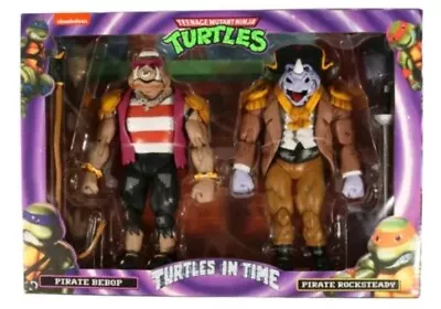 Buy NECA TMNT Turtles In Time 7  Action Figure 2 Pack Pirate Rocksteady Bebop Sealed • 39.99£