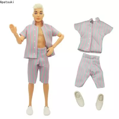 Buy Movie Fashion Outfits For Ken Boy Doll Clothes Striped T-shirt Shorts Shoes 1:6 • 4.08£