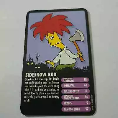 Buy Sideshow Bob The Simpsons Horror Edition Top Trumps Specials 2003 Card  • 1£