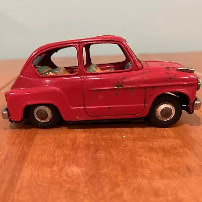 Buy Vintage Fiat 600 Tin Toy Friction Car 1960s Bandai Rare Japan (As Found) • 37.27£