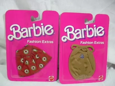 Buy 1984 Barbie Mattel Vintage Fashion Extras Bordeaux Skirt Accessories & T-shirt W/b • 33.37£