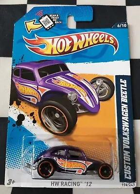 Buy 2012 Hot Wheels Custom Volkswagen Beetle HW Racing  Long Card 176/247 #6/10 • 6.95£