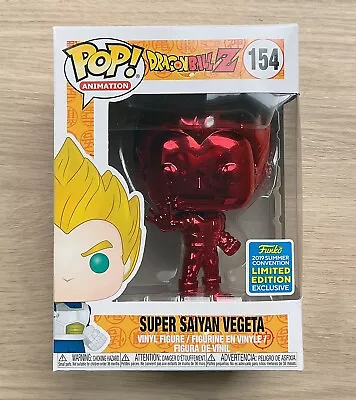 Buy Funko Pop Dragon Ball Z Super Saiyan Vegeta Red Chrome SDCC #154 + Protector • 19.99£
