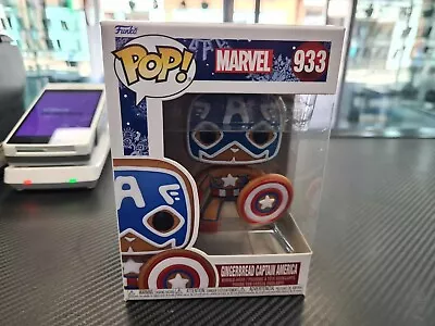 Buy Marvel Gingerbread Captain America #933 Funko Pop! Fast Delivery • 7.99£