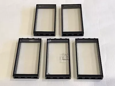 Buy 5 X Lego Door / Window Frame 1 X 4 X 6 Black With Glass Inserts - P/N 60596 • 5.99£