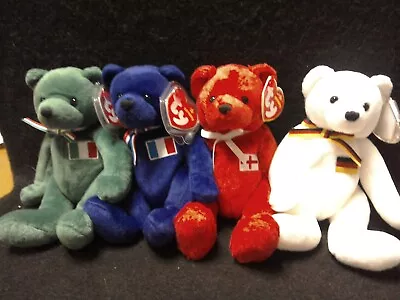 Buy 4 Rare Ty Beanie Baby  Bears--4 Football Bears From 2006 - Uk Exclusives (7) • 14.65£