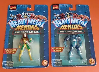 Buy MARVEL HEAVY METAL HEROES X2 - Rogue + Apocalypse 1997 Toy Biz Figures Die Cast • 12.95£