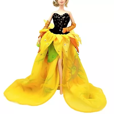Buy 1998 Barbie Sunflower Dress Inspired By Vincent Van Gogh  Doll Clothes New • 26.25£