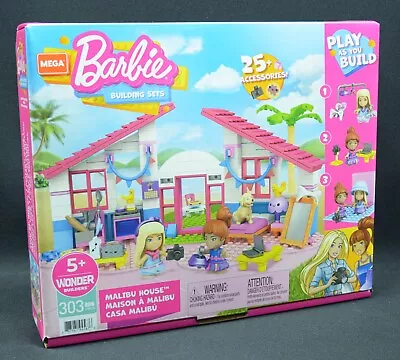 Buy Mattel GWR34 Mega Construx Barbie Malibu House Construction Set 303 Pieces Nip • 25.75£