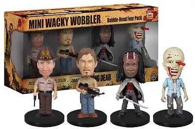 Buy The Walking Dead 3.5  Mini Wacky Wobbler 4 Pack Funko Bobble Head Rick, Daryl Rv • 20.95£