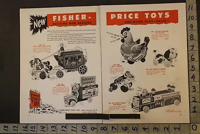 Buy 1954 FISHER PRICE STAGE COACH FARM TRUCK HEN WINKY FIRE FROG 2-pg TOY AD TN79 • 60.64£