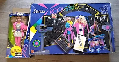 Buy 1986 BARBIE ROCKSTARS Mattel Doll Set + Stage + 2 Music Cassettes Rare • 295.07£