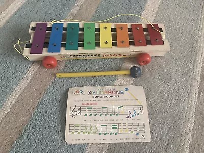 Buy Fisher Price Wooden Xylophone & Music Sheet 1970’s. • 14£