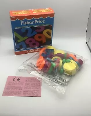 Buy Vintage Fisher Price With Box Still Sealed In Bag Magnetic Numbers Fridge Decor • 12£