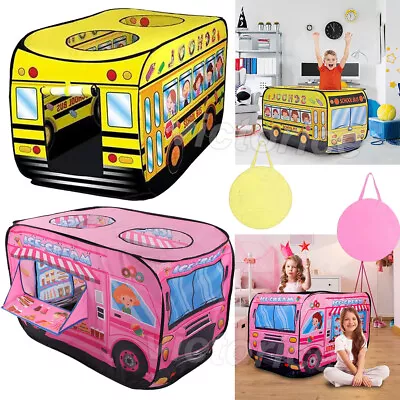 Buy School Bus Pop Up Tents Play House Ice Cream Truck Car Tent Playhouse Kids Gifts • 11.55£