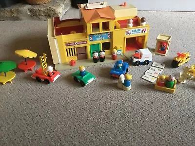 Buy Vintage 1973 Fisher Price Village  Little People  Figures Cars Toliets Phone Box • 49.95£