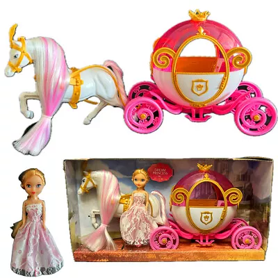 Buy Kids Girls Carriage Prince Princess Pony Unicorn Queen Set Light Music Dreams • 14.99£