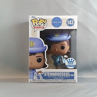 Buy Stewardess With White Bag Funko Pop Vinyl Figure Pan Am Airlines Ad Icons #143 • 10.99£