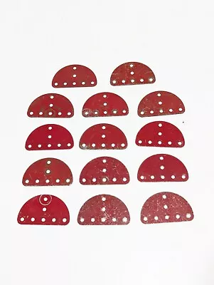 Buy 14 Meccano Semi-Circular Metal Plates Part 214 Red  • 3.99£