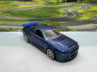 Buy Hot Wheels Nissan Skyline R34 GTR Blue • 15£