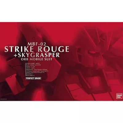 Buy Bandai PG MBF-02 Strike Rouge & Skygrasper Orb Mobile Suit Gunpla Kit 64234 • 199.95£